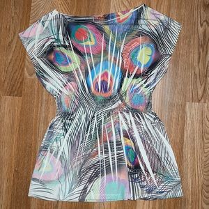 Peacock Feather Print Top